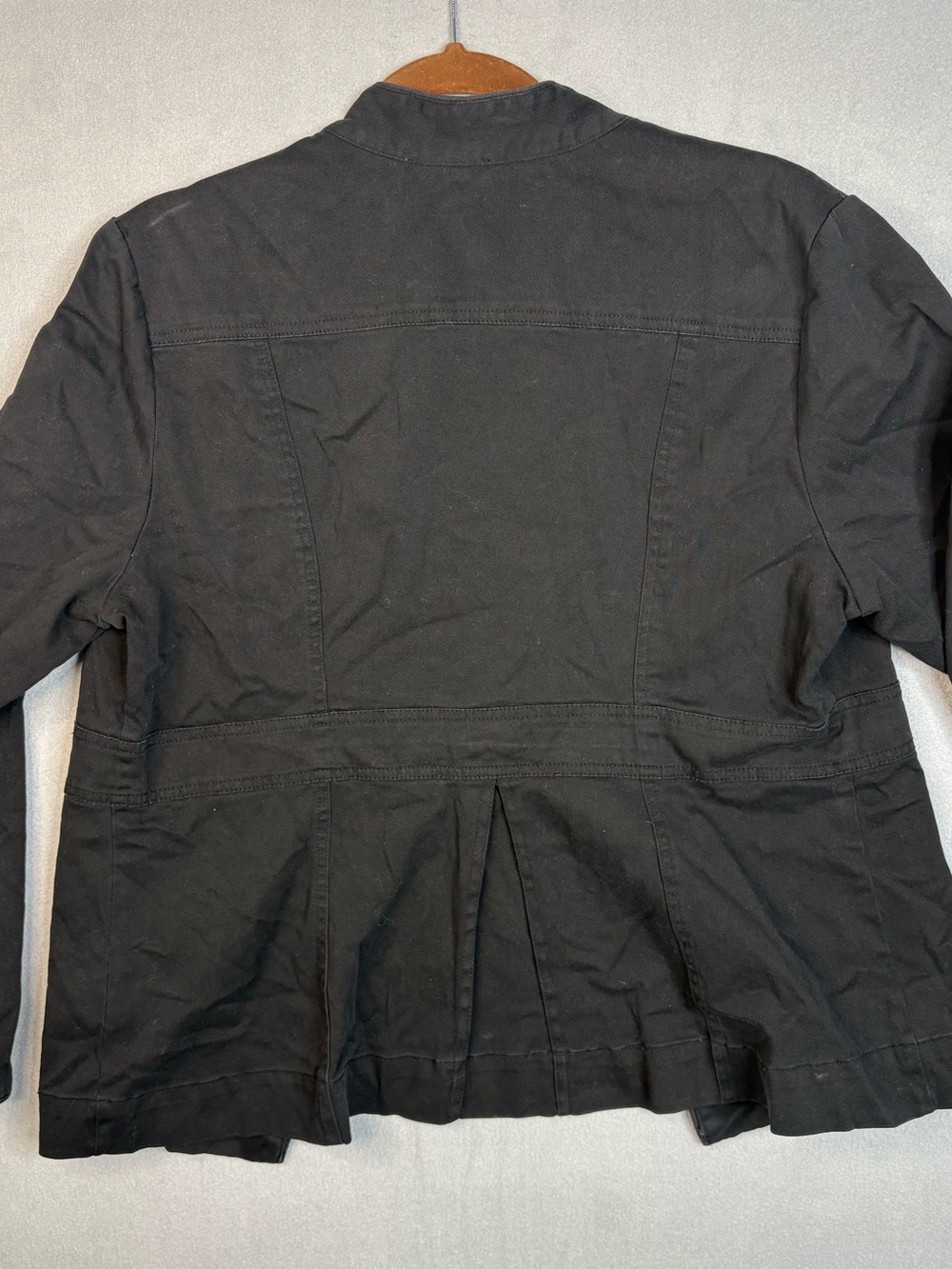 Ruff Hewn Black Military-Style Cotton Field Jacket - Picture 7 of 8
